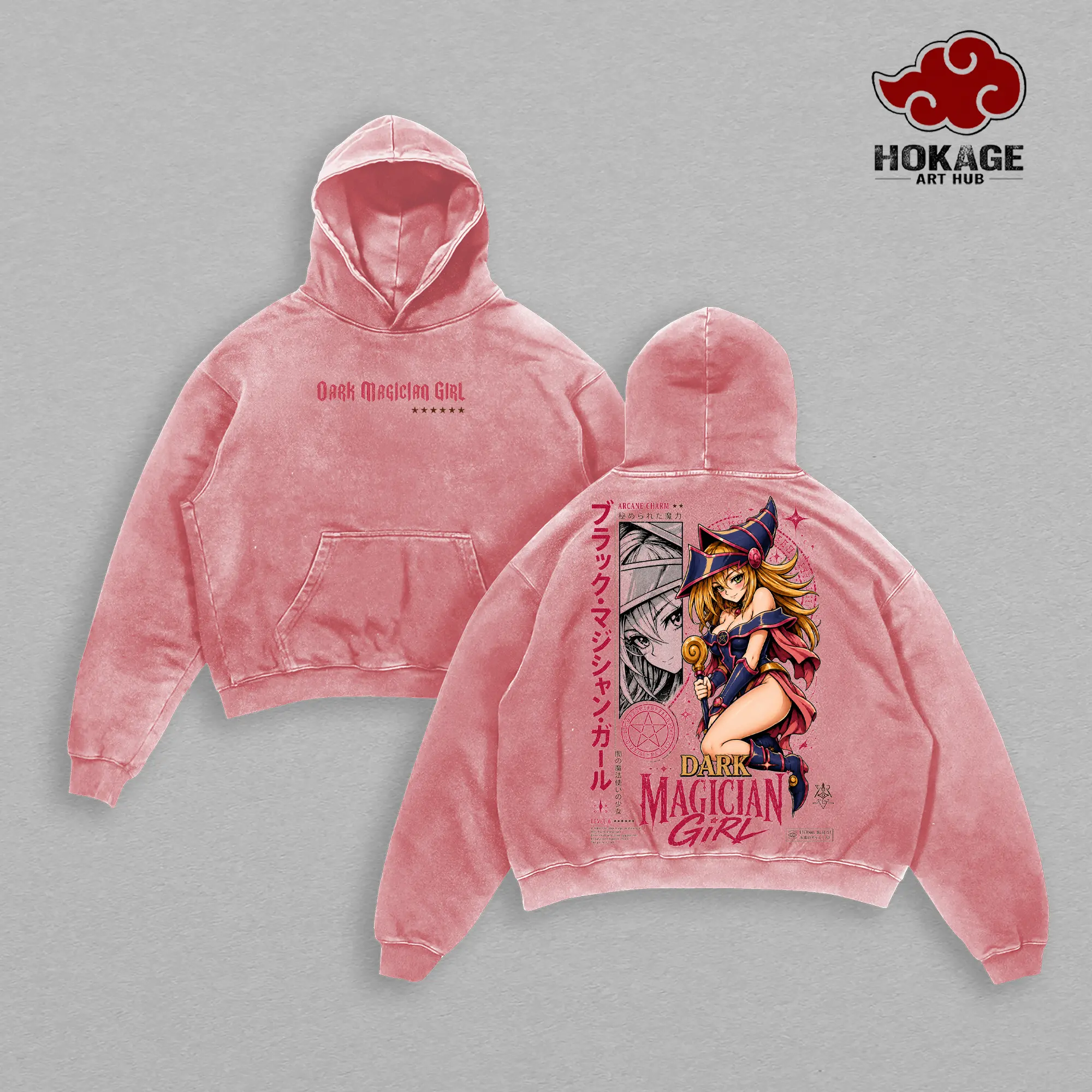 Dark Magician Girl Anime Sweatshirt Hoodie Tank Top, Arcane Spellcaster Graphic Shirt, Back Print Vintage 90s Anime Streetwear, Graphic Sweatshirt, Trendy Hoodie, Sleeveless Tank Top, Unisex Cotton Distressed Anime Outfit Apparel Day
