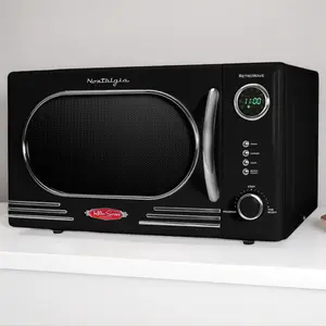 Nostalgia Retro 1.1 Cu Ft 1000 Watt Microwave Oven with 12 Pre-programmed Settings & Child Lock for Family Meals Nostalgia Retro 1.1 Cu Ft 1000 Watt Microwave Oven with 12 Pre-programmed Settings & Child Lock for Family Meals