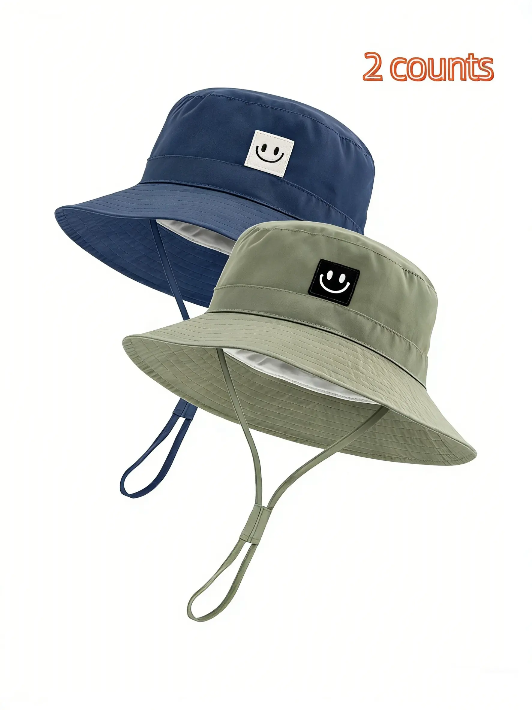 2-Pack Small Head Circumference Fisherman Hats, Wide Brim Upf Sun Protection, Adjustable Windproof Chin Strap, Unisex, Ideal for Fishing, Hiking, Beach, Travel, Lightweight Sun Hat, Outdoor Hat