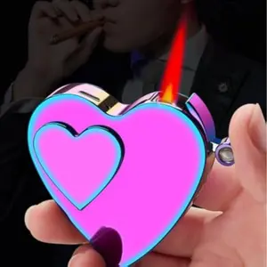Mother's Day Gift-【Fuel Not Included】Heart Shaped Lighter, Love Lighters, 100 Languages 'I Love You' Micro Projection, Cool Lighter,  Gas Refillable& Rechargeable,Ladies' lighters, birthday&anniversary gifts
