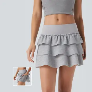 Halara Low Rise Ruffle 2-in-1 Mini Casual Skirt with Side Pockets