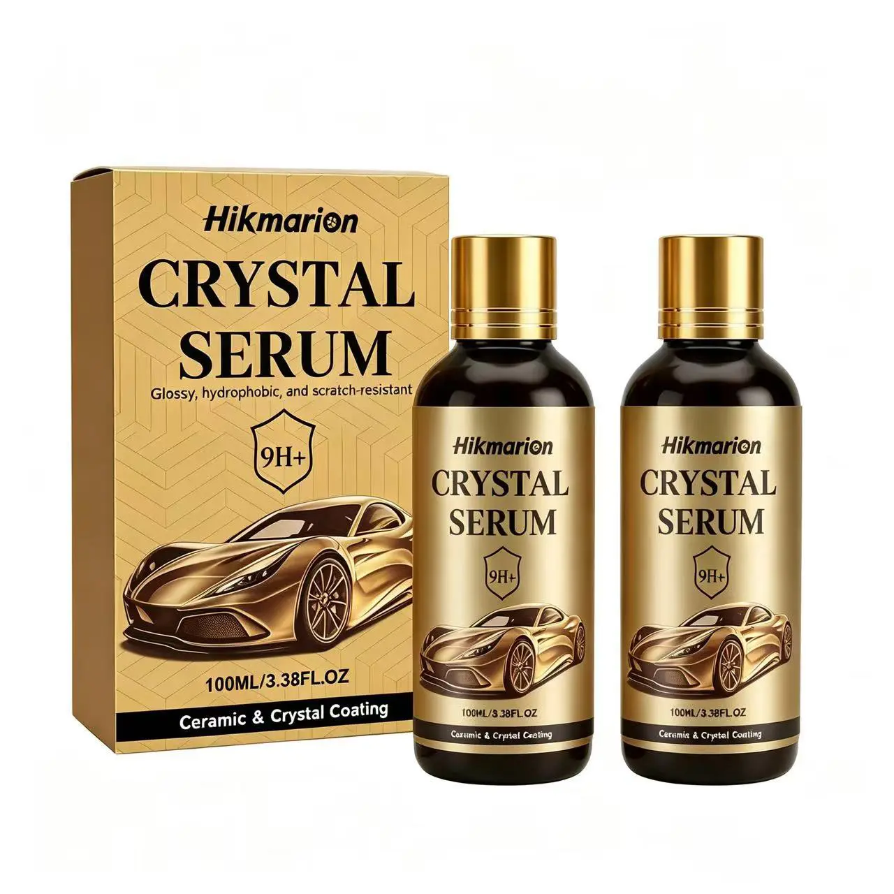[BUY 1 GET 1 FREE] 100ML 9H Graphene Ceramic Crystal Serum Car Coating, Auto Detailing Paint Protection, Long-Lasting Glossy Shine, Hydrophobic, Scratch-Resistant Car Care Nano Coating