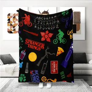 Stranger Things Pattern Design Ultra-Soft Comfort Blanket, Perfect for Bedroom Living Room Sofa Camping Travel Home Office Naps