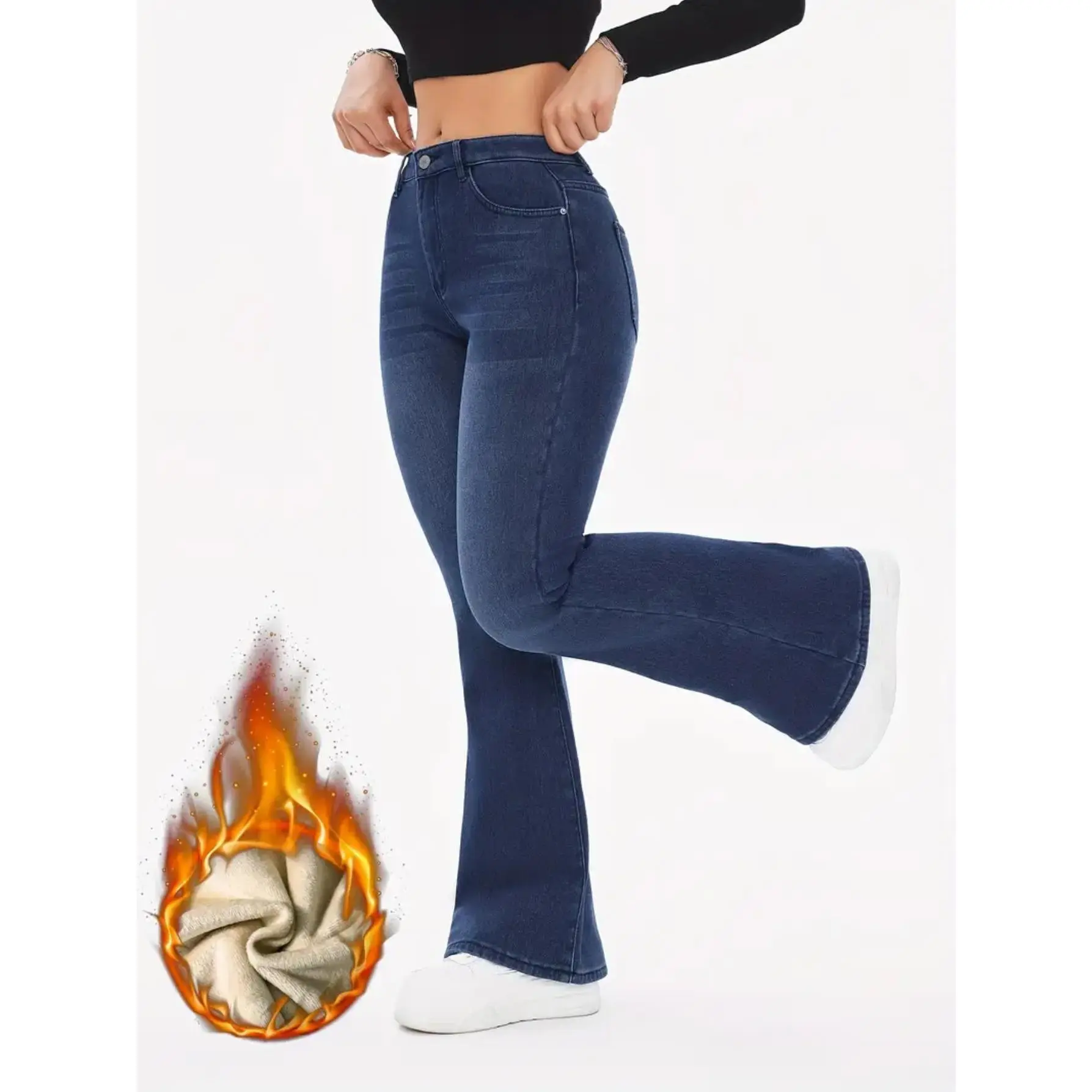 Women's Retro High Waisted Flare Jeans in a Light Wash, All-Season Medium Stretch Cotton Blend Denim Pants for Casual Wear, Retro Wash Vibe