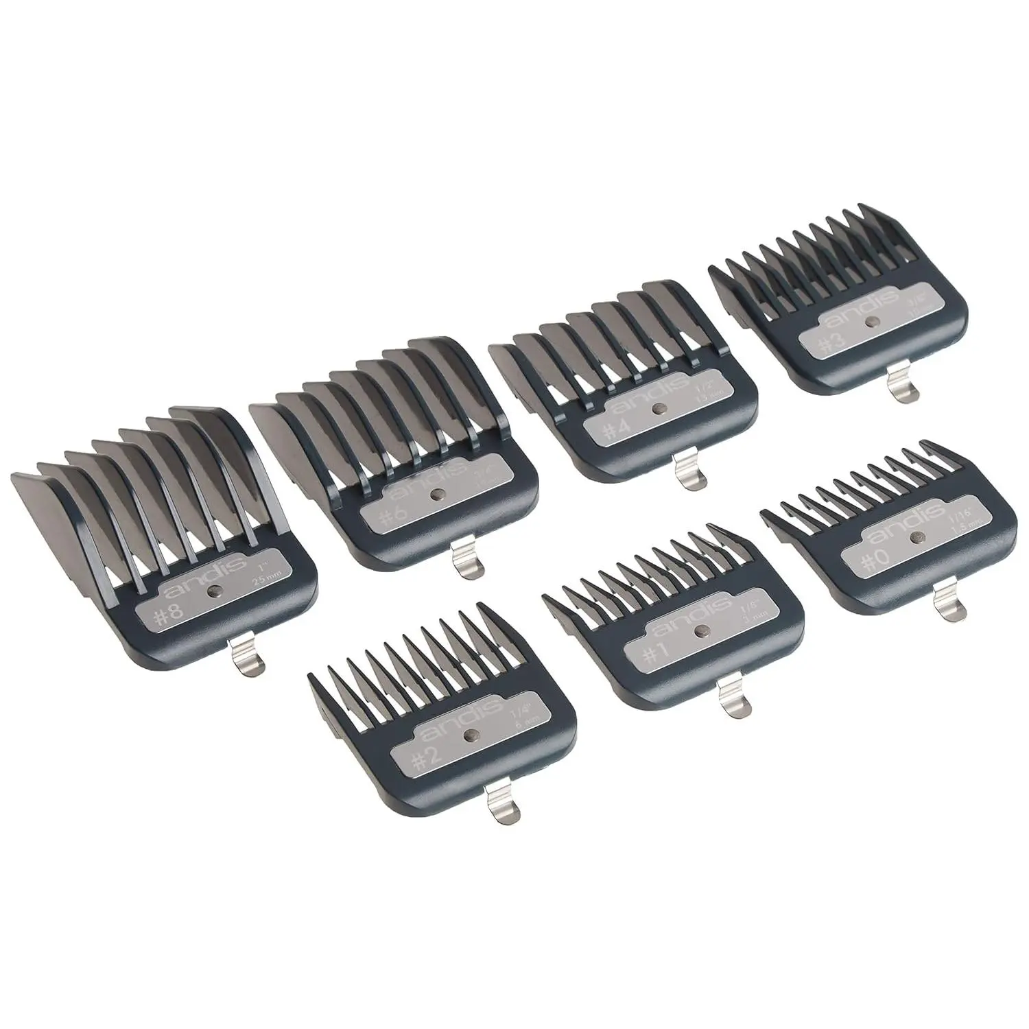 Andis Master Series Premium Attachment Comb Set, 7-Count Guards for Consistent Cuts, Professional Barber Kit for All Hair Types & Beard Styling, Hair Clippers Set, Beard Style, Home Haircut, Metal, Smooth, Home/Shop, Clipper Guards, Precise Cuts, 7-Piece,