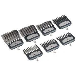 Andis Master Series Premium Clipper Guard Set – 7 Count Attachment Combs with Metal Clips, Professional Cutting Guides