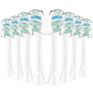 Replacement Brush Head for Philips Sonicare Electric Toothbrush, Compatible with Sonicare Click-On Handle, Effective Cleaning, Medium-Soft DuPont Bristles, 8 Pack, White