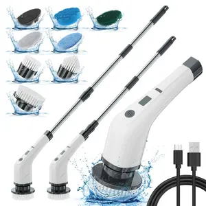 【Super Electric】Electric Spin Scrubber for Cleaning Bathroom, Shower Scrubber  Cleaning Brush with 2 Speed,with 8 Replaceable Brush Heads,Kitchen, Tub, Tile, Floor, Toilet, Household Cleaning Supplies Cordless Window and Surface Cleaner clesning kit