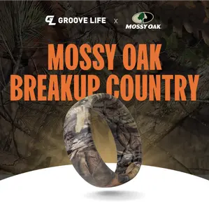 Mossy Oak Breakup Country Silicone Ring by Groove Life – Comfortable Camo Hunting Wedding Band for Men