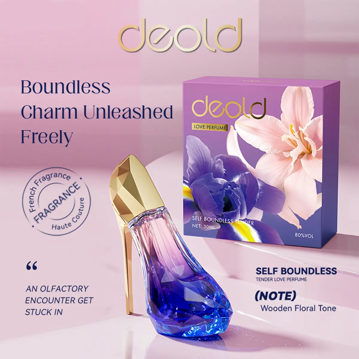 Luxury Women's Perfume Gift Set 1.1oz Eau de Parfum in Glamorous High Heel Bottle with Crystal Shine & Gold Stiletto Long-Lasting Feminine Fragrance of Orange Peony & Musk Elegant Gift for Her