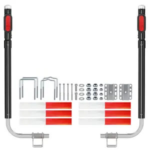 Partsam 1 Pair Boat Trailer Guides Kit, 50"/58" Adjustable Design Trailer Guide-on Galvanized Steel Poles with Tail Light for Ski Boat/Fishing Boat/Sailboat Trailer