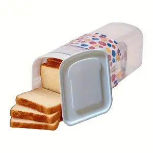 1pc Leak-Proof Bread Storage Box with Lid - Reusable, Washable Plastic Toast Dispenser for Kitchen & Dining