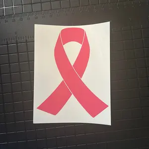 Breast Cancer Awareness - Ribbon sticker for car windshield, water bottle