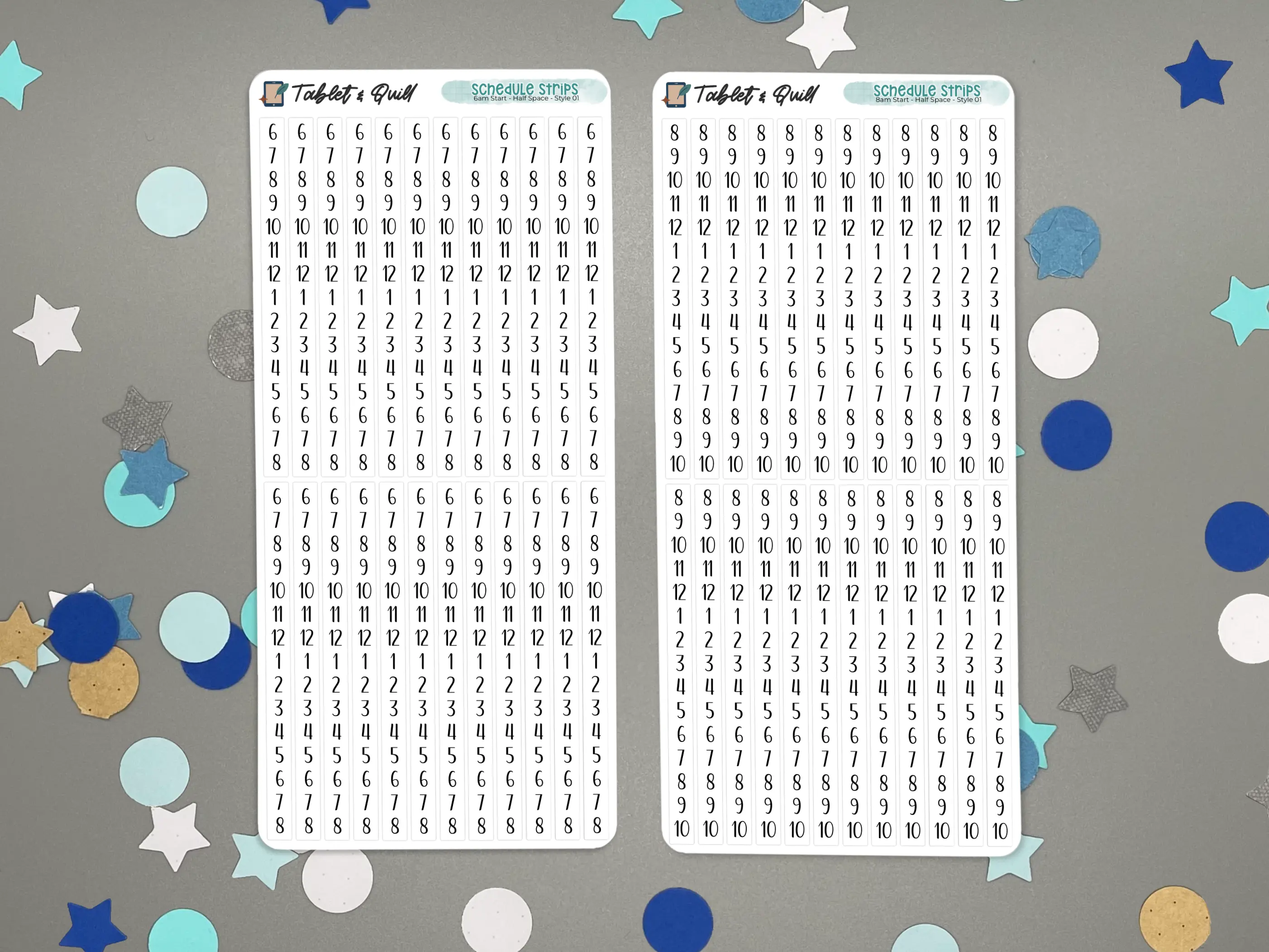 Schedule Time Strip Stickers - Short