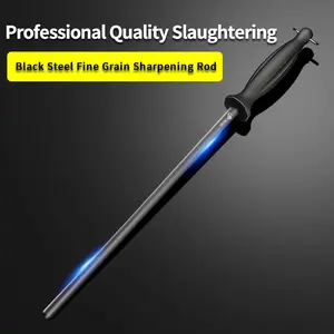 High-End Professional 12-Inch Cylinder Steel Sharpening Rod, Comfortable Handle, Daily Maintenance Tool, Home Kitchen Restaurant Use, Kitchenware