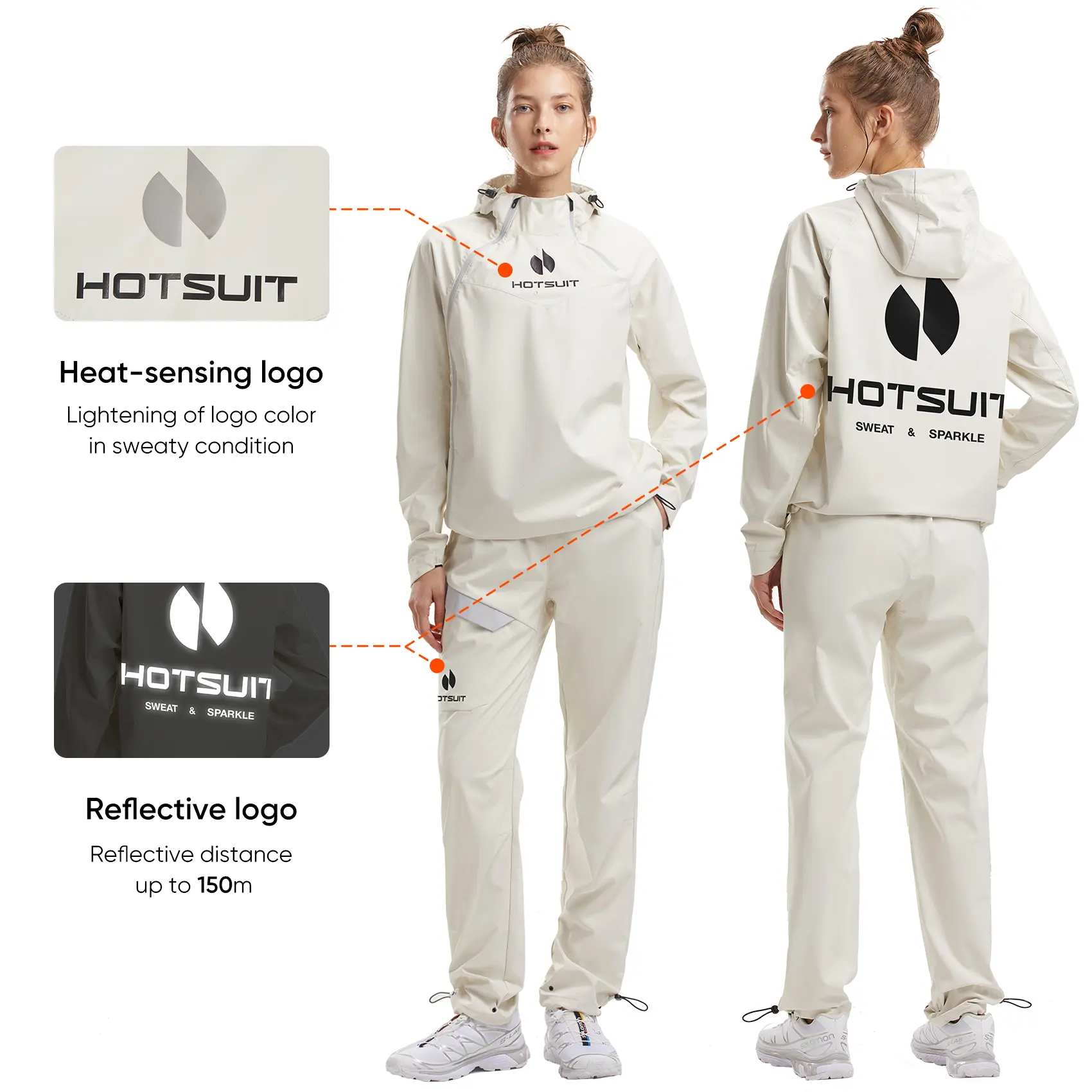 HOTSUIT Technical Anti Rip Machine Washing Sweat Sauna Suit for Women Men Sports Jacket Tracksuit Sets women's alo set,travel essentials,camping essentials