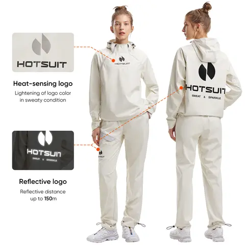 HOTSUIT Women's Technical Anti-Rip Quick-Dry Zip Sweat Sauna Tracksuit Set - Machine-Washable Sports & Outdoor Essentials for Travel, Camping