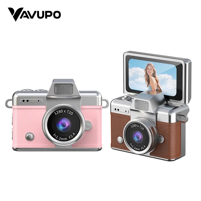 VAVUPO Mini Camera (Pendant Accessory): Palm-sized, 180° inverted screen, CMOS stabilization & beauty filter—ideal for capturing youth moments, perfect OOTD bonus.