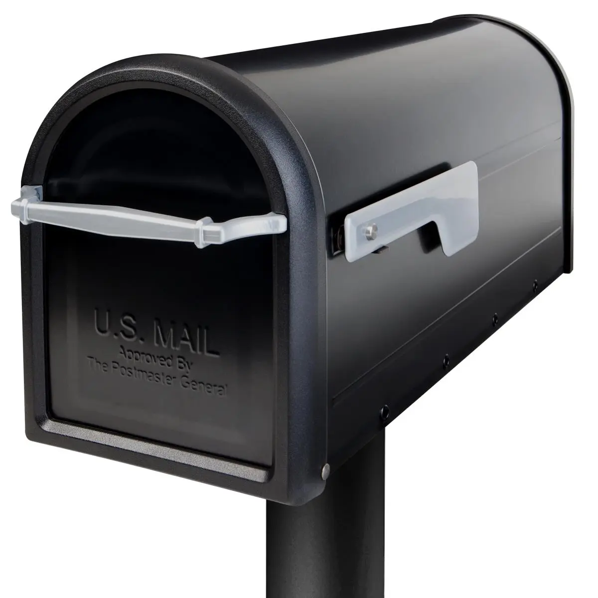 212 MAIN Chadwick Post Mount Mailbox - Black, Galvanized Steel Durable Construction, Cast Handle, Powder-Coated Finish