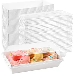 Charcuterie Boxes with Clear Lids, 50 Pack White Bakery Boxes, Cookie Boxes, Small  Boxes for Pastry, Sandwich, Cupcakes, Strawberries, Dessert To Go Containers