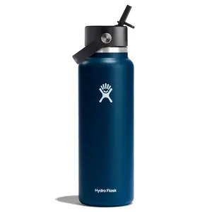 Hydro Flask 40oz Wide Mouth Flex Straw Bottle - Indigo: Vacuum-Insulated, BPA-Free