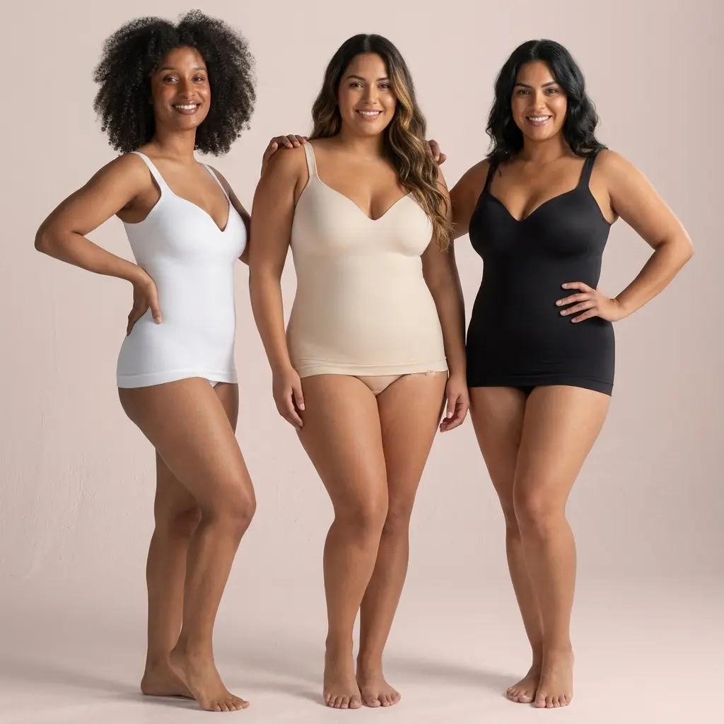 Sculpt Touch Women Built-in-Bra Sleeveless Bodysuit Shaping Camisole Slimming Tank Tops for Casual Outfits Comfortable Breathable Fabric
