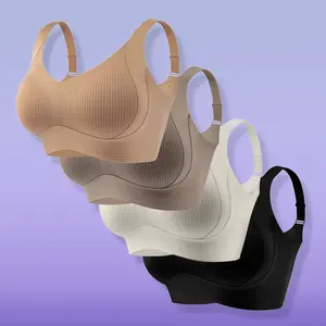 4 Pcs Adjustable Wireless Bra - No Underwire, Anti-Sagging, Seamless & Breathable. Essential Soft Comfort for Everyday Wear.