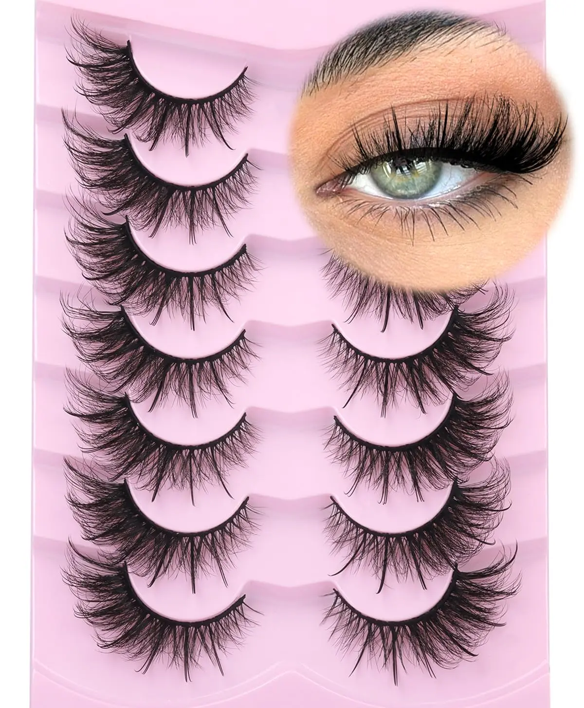 20Mm Fox Eye False Eyelashes, Wispy Faux Mink Cat Eye Strip Lashes, Spiky Fairy Volume Lashes With Natural Lash Extension Look, Reusable