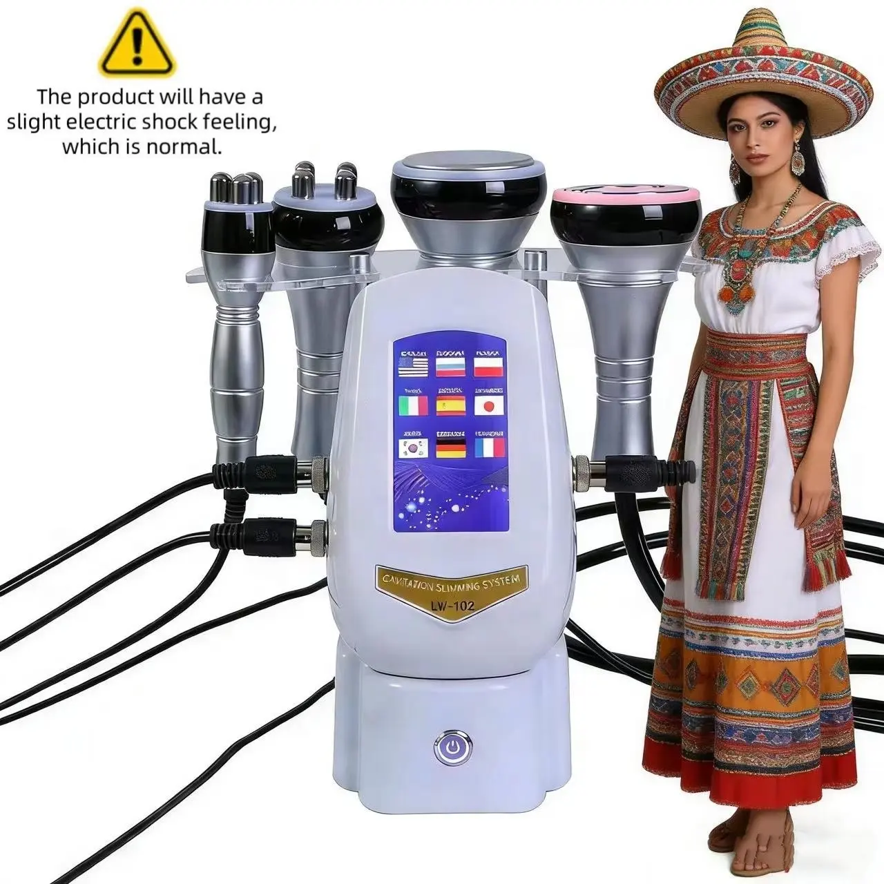 4-In-1 Beauty Slimming Massage Instrument, Multi-Functional Facial Body Tightening Spa Skincare Tool, Hot Compress Pulse, Full Body Relaxation
