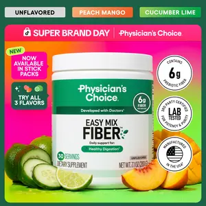 Physician's Choice Easy Mix Fiber Powder - Natural Soluble Prebiotic Fiber Supplement for Regularity, Digestion & Gut Health - No Clumping or Grit