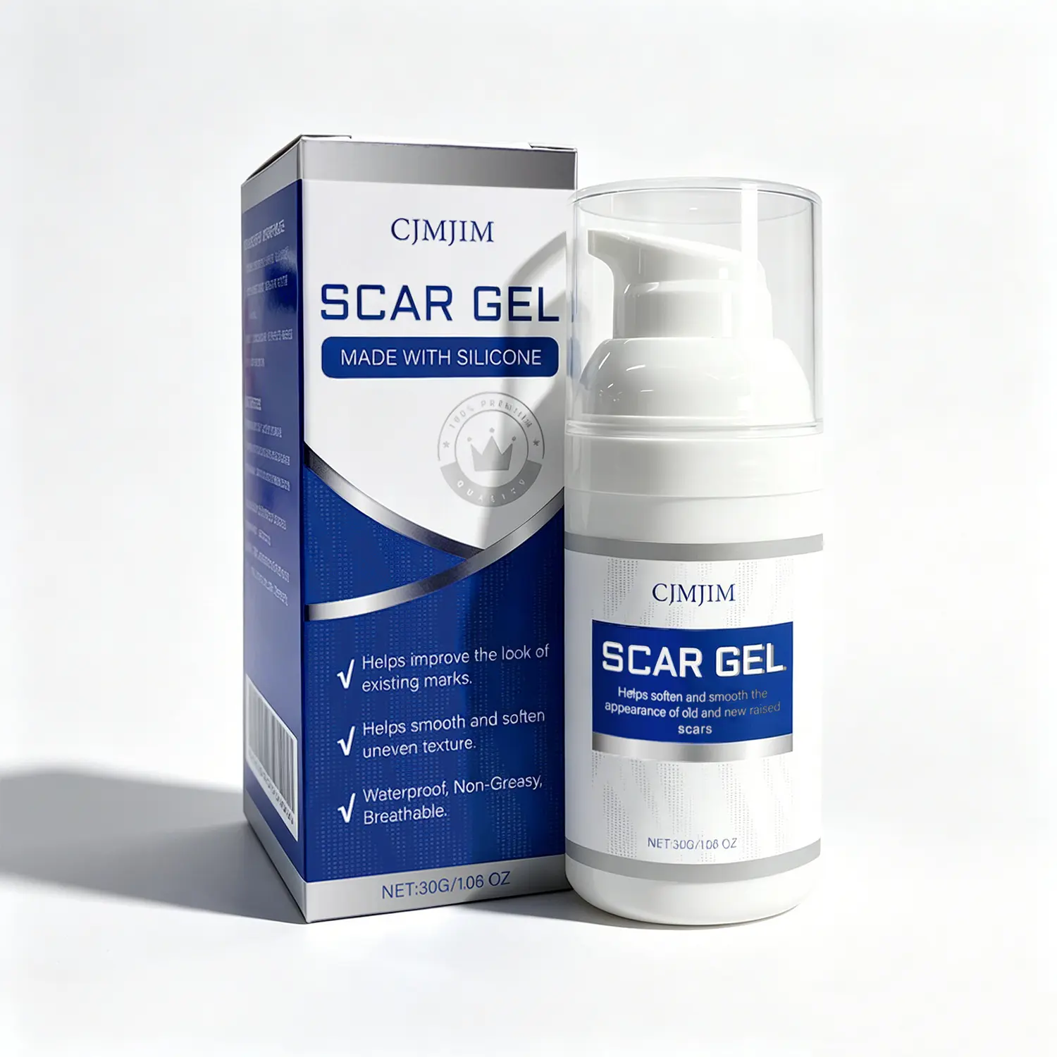 CJMJIM Advanced Silicone Scar Cream Gel - Alcohol-Free, Lightweight, Fast-Absorbing 30g Healthcare Solution with 36-Month Shelf Life for Flattening & Fading Surgical, C-Section Scars - Beauty & Personal Care, Bath & Body Care