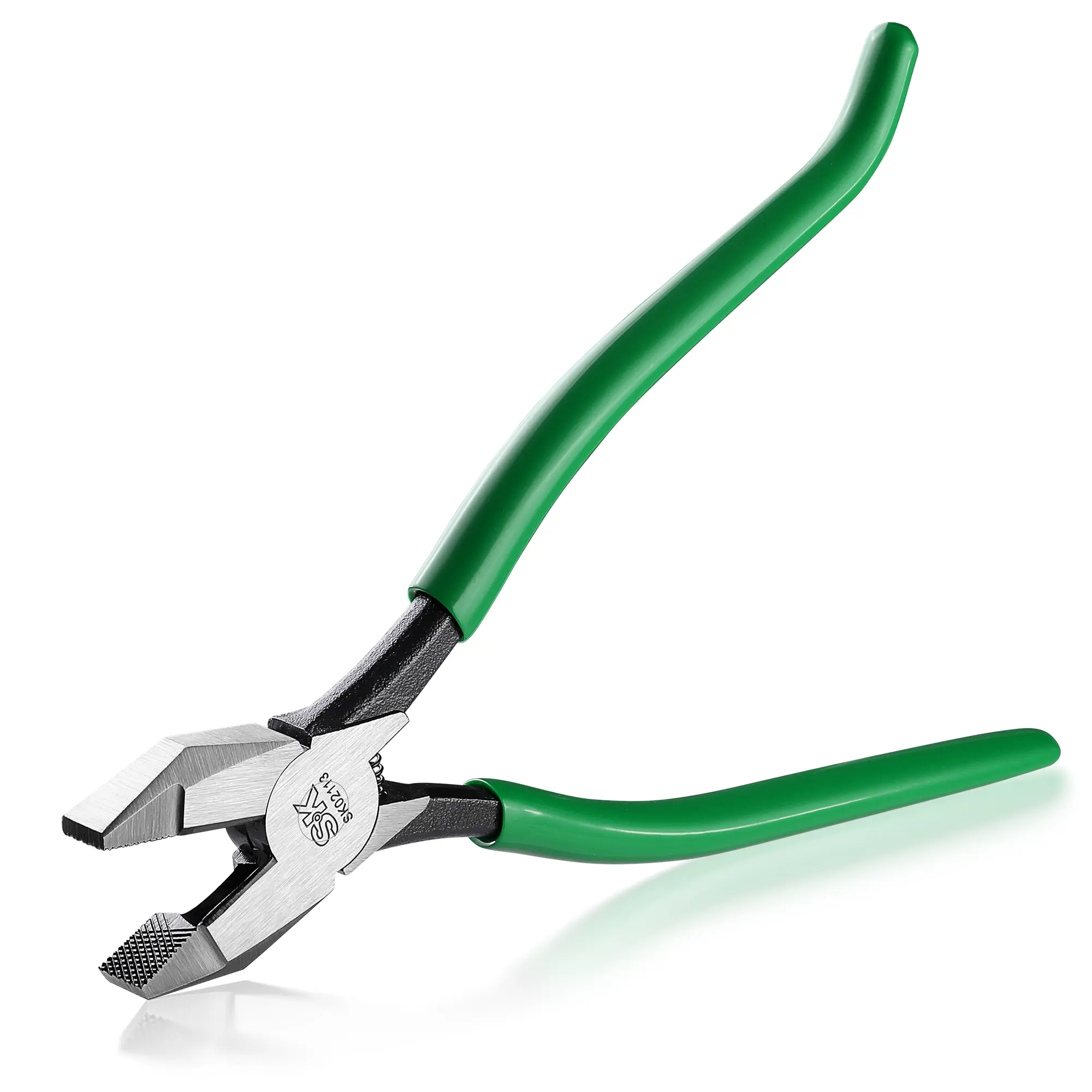 #summersale SK 9" Ironworker's Pliers, Wire Cutters With Heavy Duty Knurled Jaws, Spring Loaded Side Cutters, Premium CR-V Steel Construction, Linesman Pliers With Hook Bend Handle