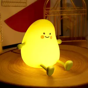 Cute Night Light for Kids, Mango Sleep Lamp Warm Light Bedroom Decor Kids Night Light, Silicone Nightlight Baby Nursery Night Lights, Birthday Christmas Gift