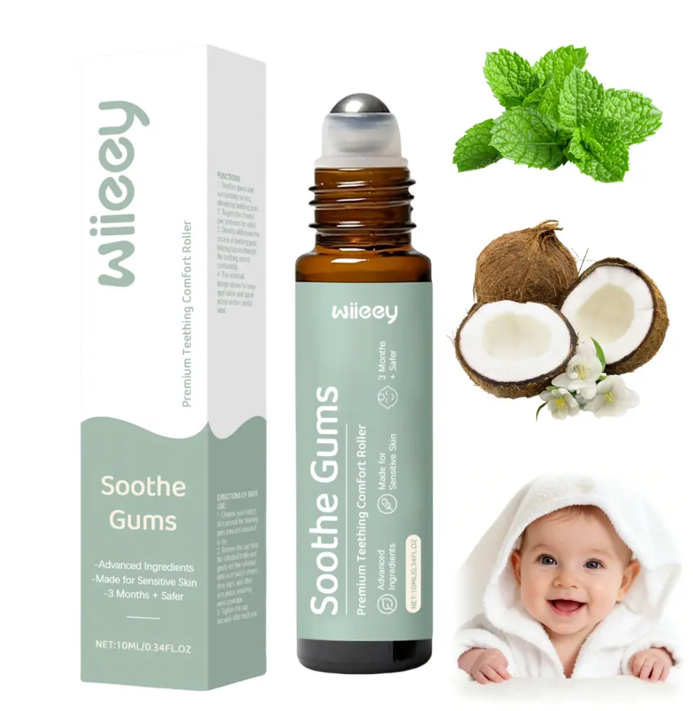 Mamas Teether Teething Roller, All-Natural Baby Teething Oil Roller for Gentle Relief Mamas Teether Teething Roller, All-Natural Baby Teething Oil Roller for Gentle Relief