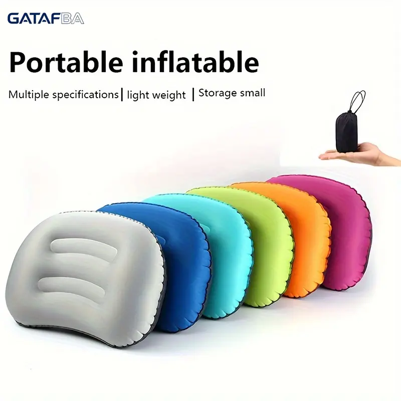 Ultra Light Inflatable Camping Travel Pillow,Portable Air Blow Up Neck Support Pillow,Compact Foldable Soft Ergonomic Cushion,Lightweight Waterproof Outdoor Sleeping Pillow for Camping Hiking Backpacking Travel Home Rest