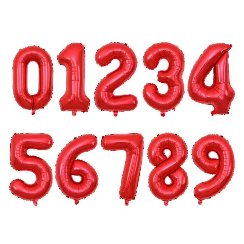 32 Inch Us Version Digital Aluminum Foil Balloon, Independent Packaging, Helium Floatable Balloon, Birthday Party Decoration, Event Supplies