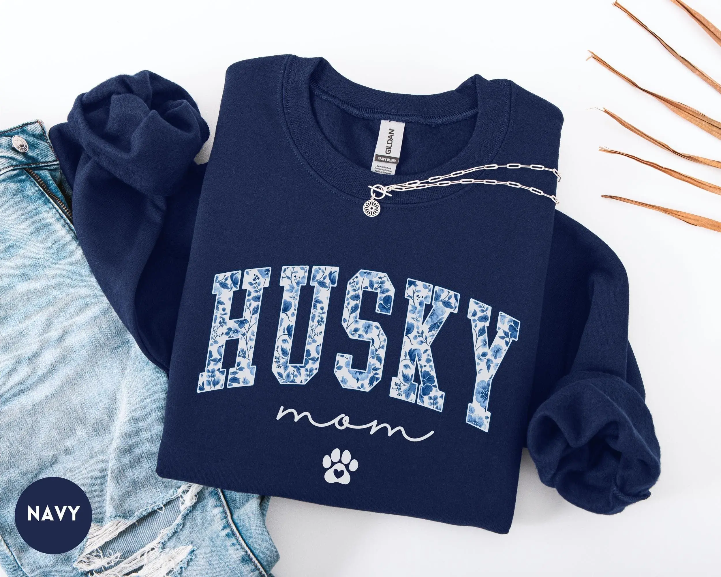 Husky Mom T-Shirt, Sweatshirt & Hoodie – Siberian Husky Crewneck, Dog Mom Sweater, Husky owner birthday gift