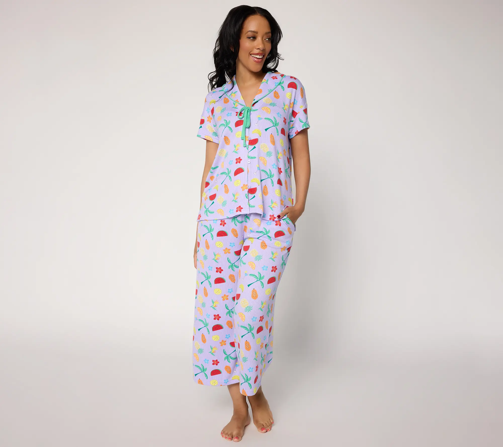 MUK LUKS Better with Bows Butterknit Rib Pajama Set MUK LUKS Better with Bows Butterknit Rib Pajama Set