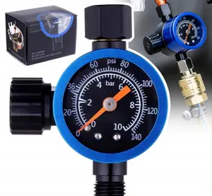 High Precision Air Pressure Regulator with Gauge & Water Separator, G1/4" BSP 140 PSI Spray Gun Tool for Automotive Painting