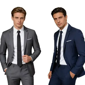 2 PCS Single Piece Suit Jacket Business Casual High-End Party Simple Elegant, Stylish Men's Outerwear, Perfect for Formal Occasions Menswear Long Sleeve Workwear Beige Plain Wetsuit
