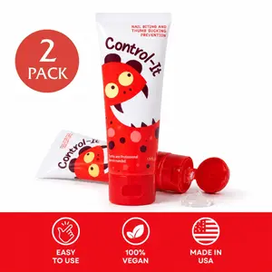 Control-It Cream - Stops Thumb Sucking and Nail Biting - Vegan - Made in the USA - Recommended for Ages 3 and Older - 2 Tubes for 4 to 6 Weeks of Use