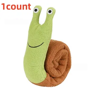 Interactive Snail Plush Dog Toy, Squeaky Soft Educational Feeder, Teething & Foraging Skills, Sticky Closure, No Batteries Needed, Durable Heart Chew