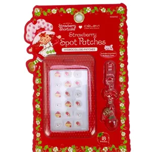 Strawberry Shortcake Spot Patches Hydrocolloid 18 Patches for Acne includes Keychain and Patch Case