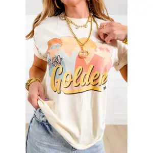 Plus/Reg Short Sleeve "Stay Golden" Girls Graphic Tee