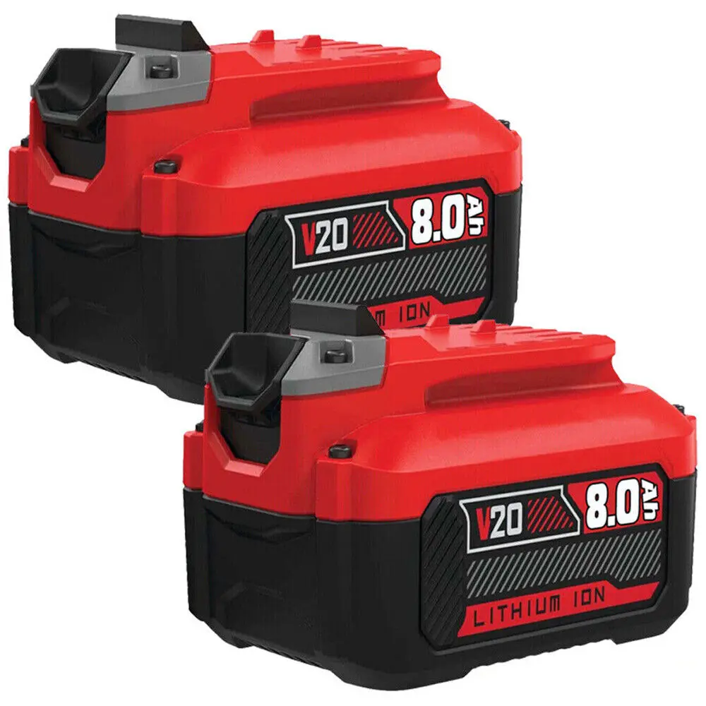 Craftsman Compatible 2-Pack 20V Max V20 Lithium Ion Battery, 8.0Ah (8000mAh) Power Tool Battery for CMCB206, CMCB204, CMCB202, CMCCSL621D1, CMCE500B, CMCF810C1