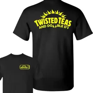 Twisted Teas & Double D's Funny Graphic Tee - Premium Full-Color Unisex Party Shirt - Humorous Drinking T-Shirt for Men & Women - Soft Cotton Casual Streetwear