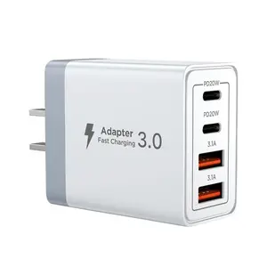 [2A2C] 4-in-1 Dual USB A & Dual USB C Charger, USB PD Fast Charging and Smart Charger, Multifunctional Charging Station for iPhone 17 16 15 14 13 12, iPad & Tablet, Galaxy & other devices