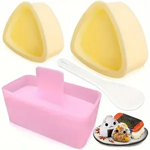 4pcs/set Onigiri Mold, Rice Mold Musubi Maker Kit, Musubi Maker Press, Classic Triangle Rice Ball Mold Maker Sushi Mold For Lunch Bento And Home DIY