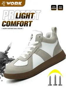 New Trendy Casual Safety Shoes, Steel Toe Anti-Stamping Anti-Puncture, Comfortable Lightweight Durable, Ideal for Daily Wear and Construction Use