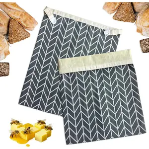 2 Pack Reusable Beeswax Bread Bags for Sourdough - 12.6” x 16.3” Extra Large Storage, Keeps Homemade Bread Fresh